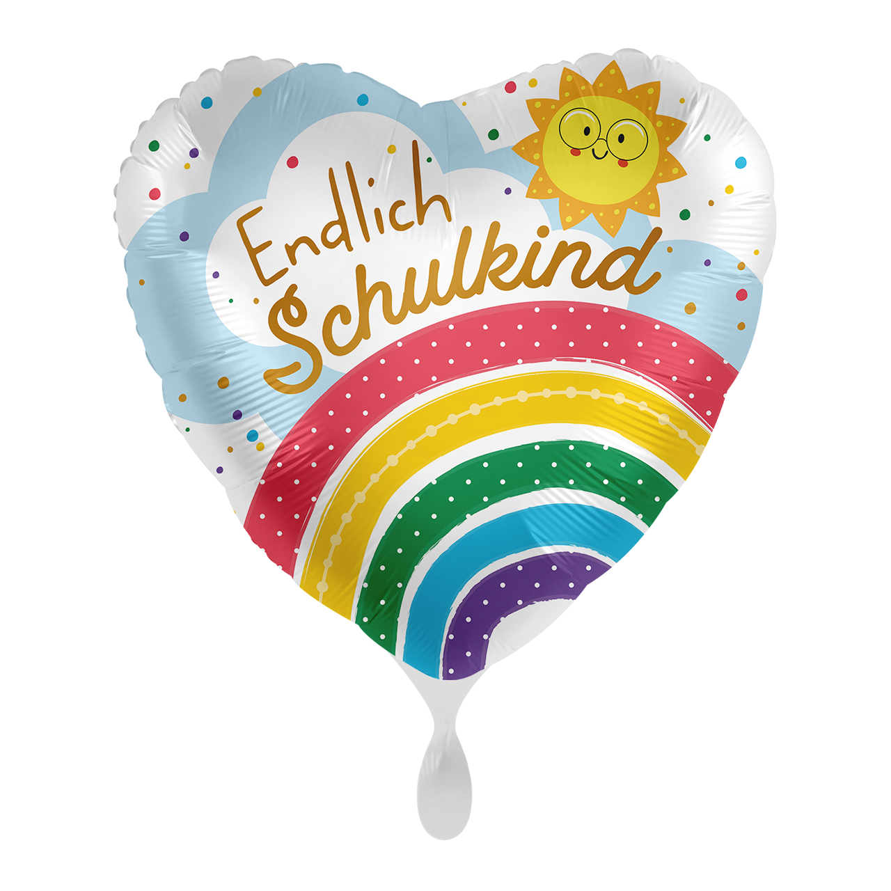 Folienballon Endlich Schulkind Regenbogen - 72007