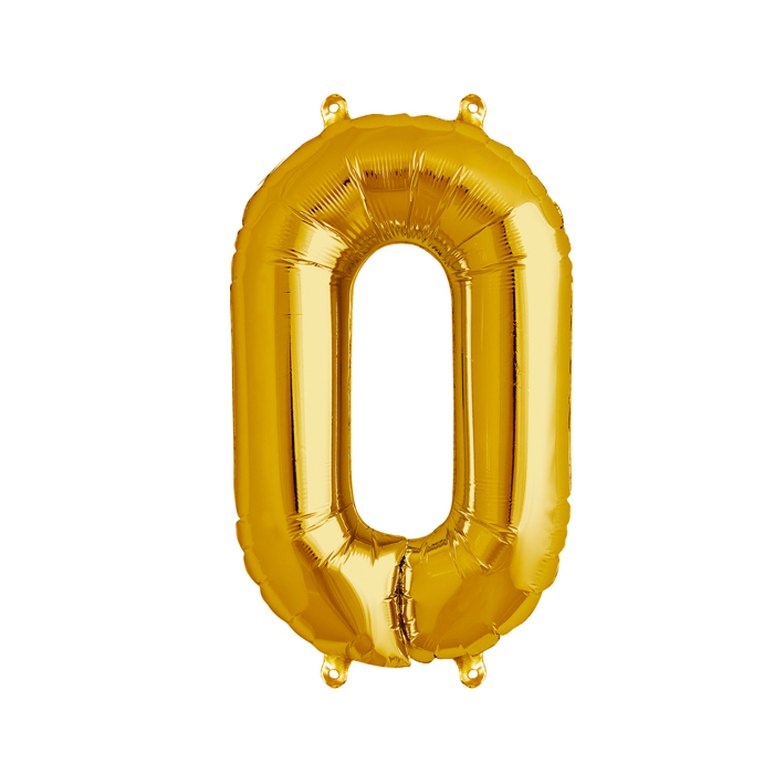 Zahlenballon Gold S - 0