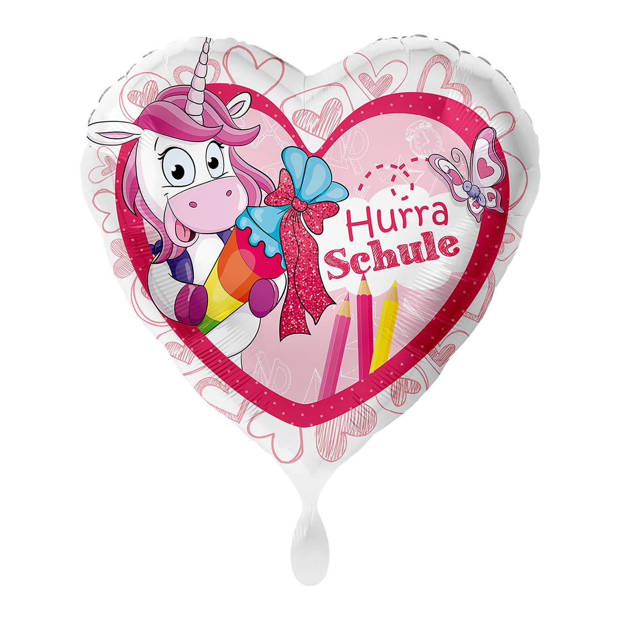 Folienballon Einhorn Hurra Schule - 65952